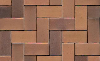  Тротуарная клинкерная брусчатка Muhr №08S Lachsrot spezial, 200*100*40 мм: внешний вид